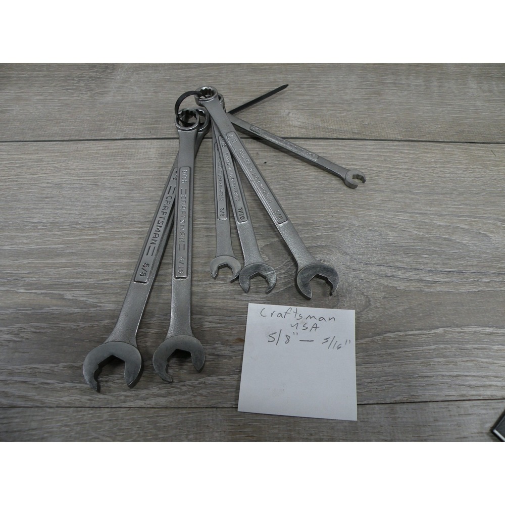 Craftsman USA Forged Combination Wrench Set 5/8" to 3/16" SAE 6-Piece Hand Tools
